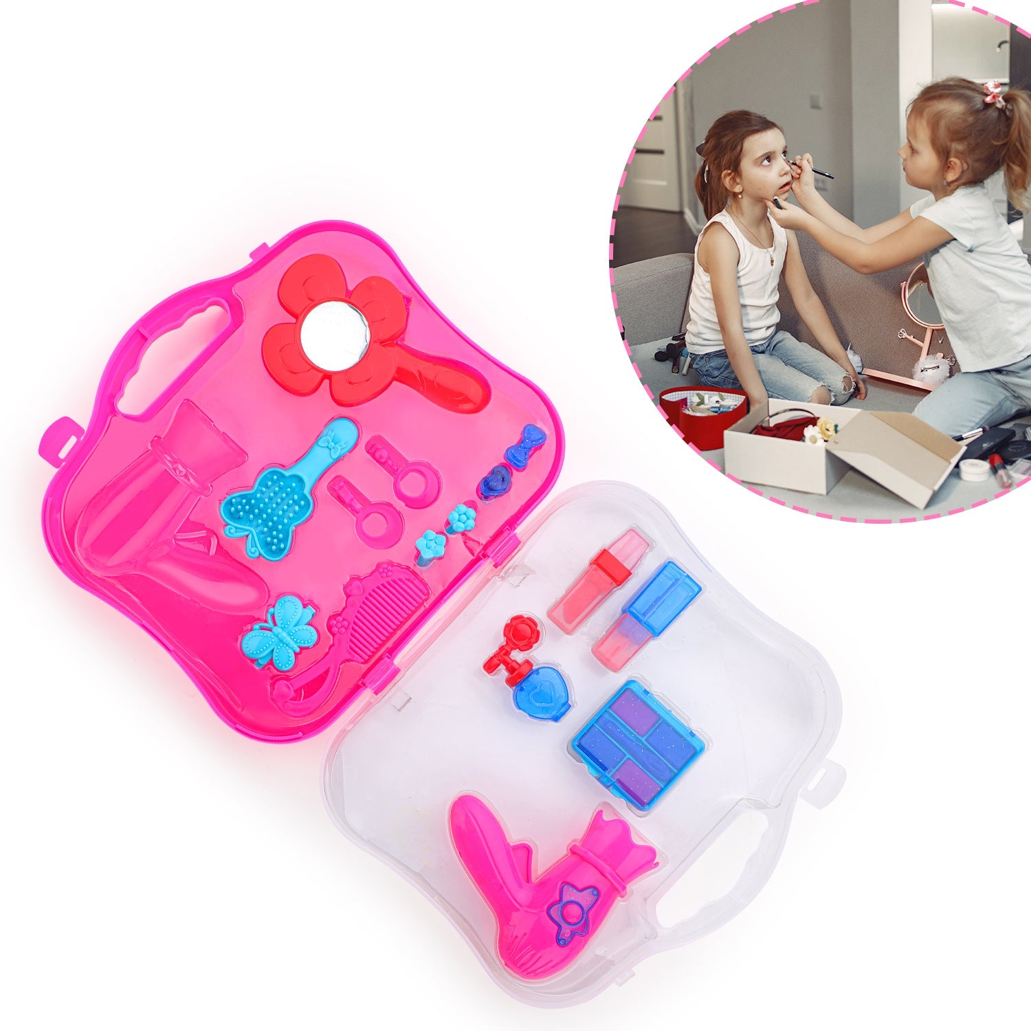 8096 Beauty Toy Set, Girls Makeup Kit Pretend & Play Beauty Salon Makeup Kit with a Beauty Suitcase DeoDap 8096 Beauty Toy Set, Girls Makeup Kit Pretend & Play Beauty Salon Makeup Kit with a Beauty Suitcase DeoDap